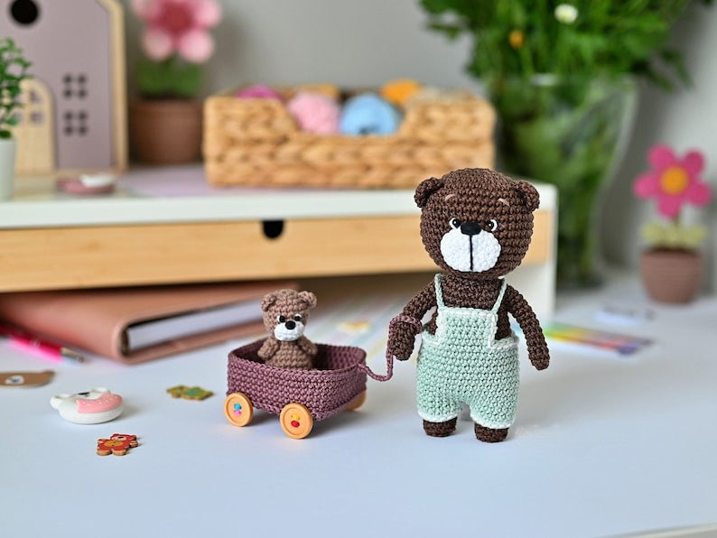 Bear in a suitcase crochet pattern