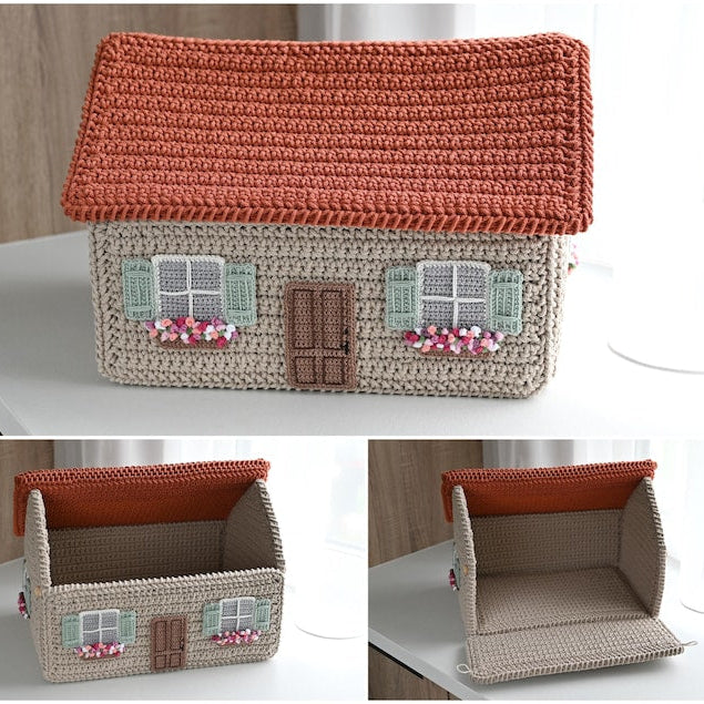 Crochet house basket PATTERN