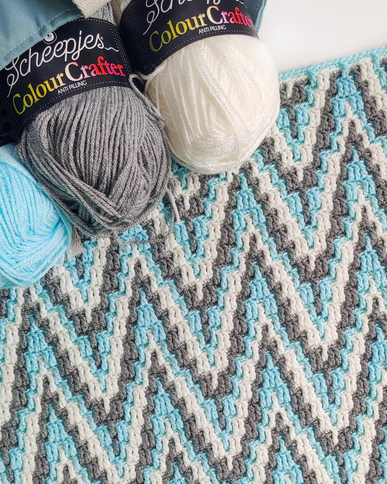 Crochet pattern Alpine Peaks Blanket