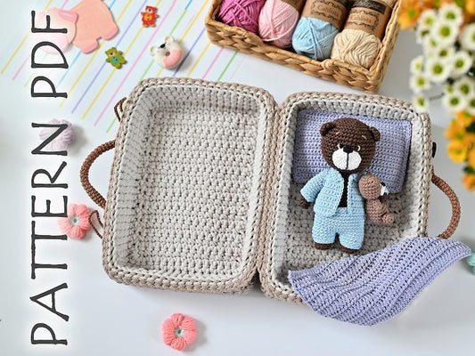 Bear in a suitcase crochet pattern