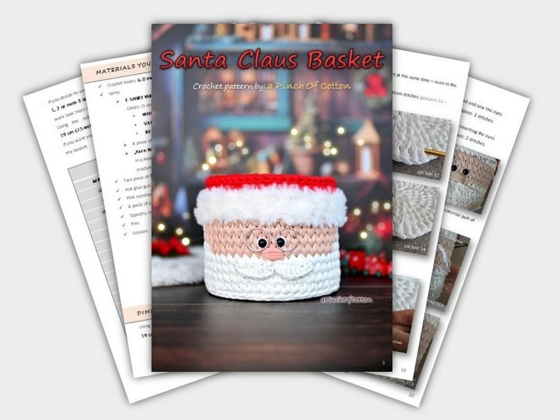 Santa Claus basket crochet PATTERN