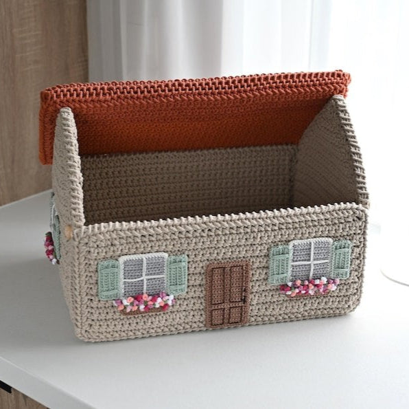 Crochet house basket PATTERN