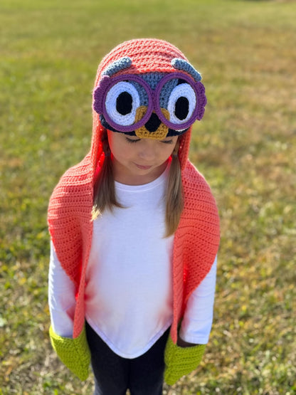 Grannies Hooded Scarf - CROCHET PATTERN