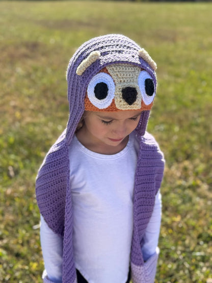 Grannies Hooded Scarf - CROCHET PATTERN