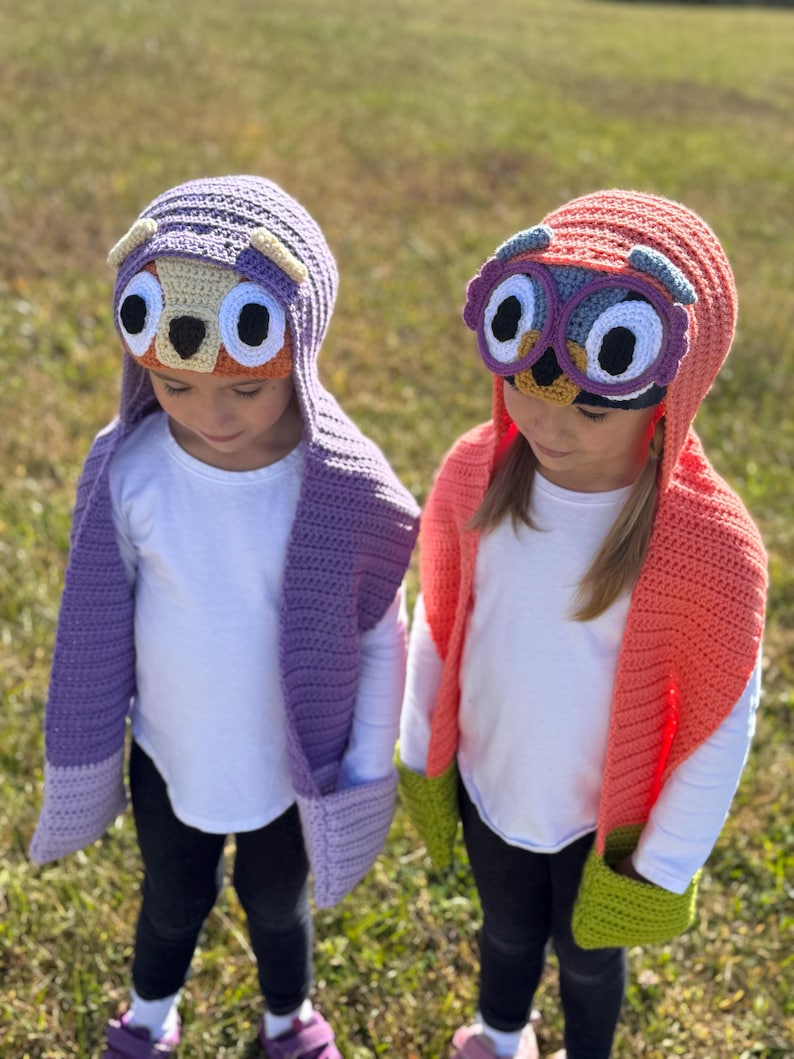 Grannies Hooded Scarf - CROCHET PATTERN