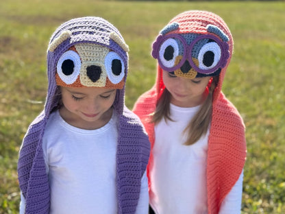 Grannies Hooded Scarf - CROCHET PATTERN