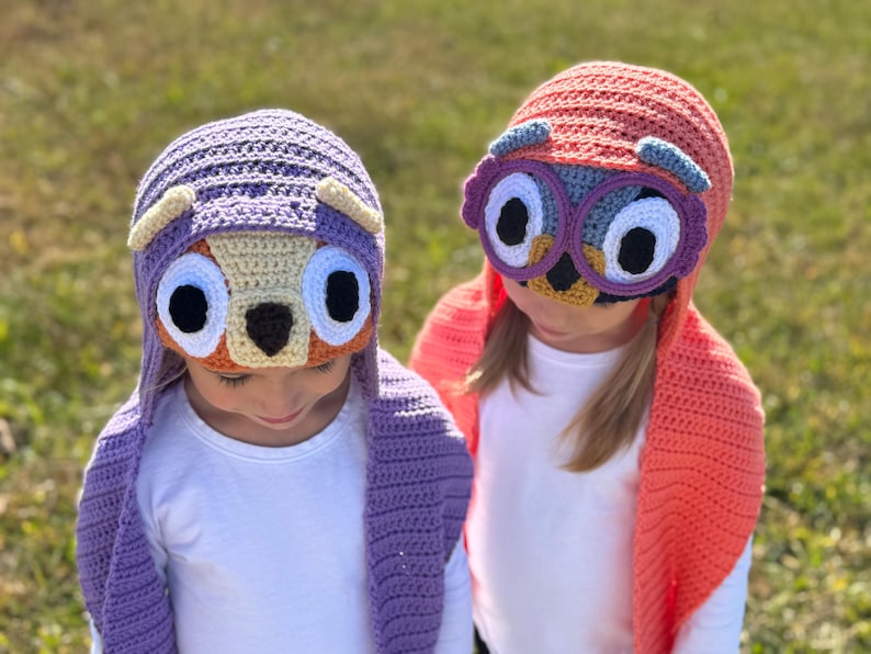 Grannies Hooded Scarf - CROCHET PATTERN