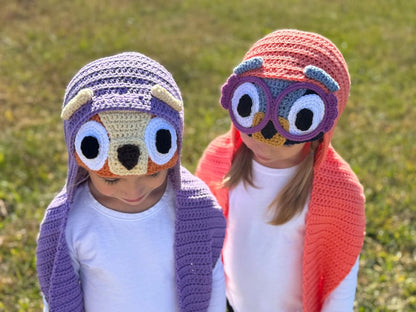 Grannies Hooded Scarf - CROCHET PATTERN