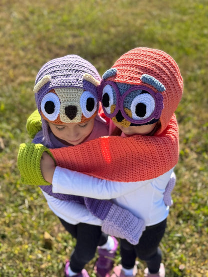 Grannies Hooded Scarf - CROCHET PATTERN