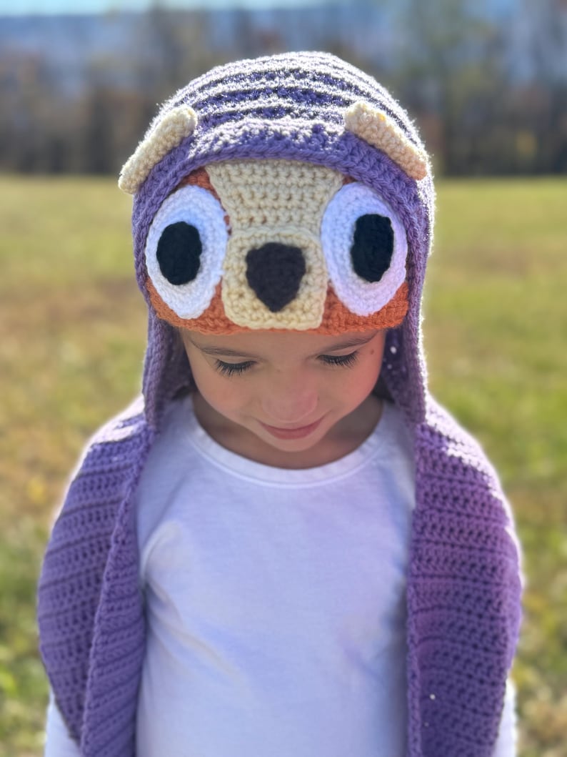 Grannies Hooded Scarf - CROCHET PATTERN