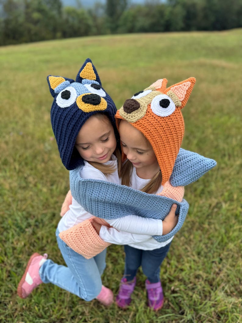 Blue/Red Heeler Hooded Scarf - CROCHET PATTERN