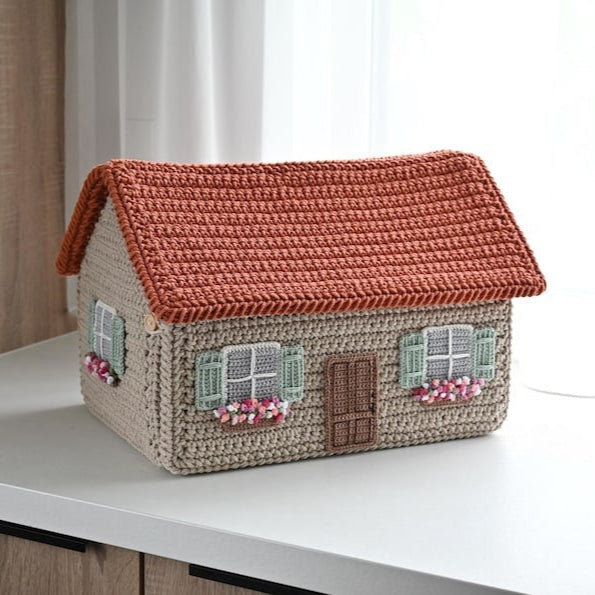 Crochet house basket PATTERN