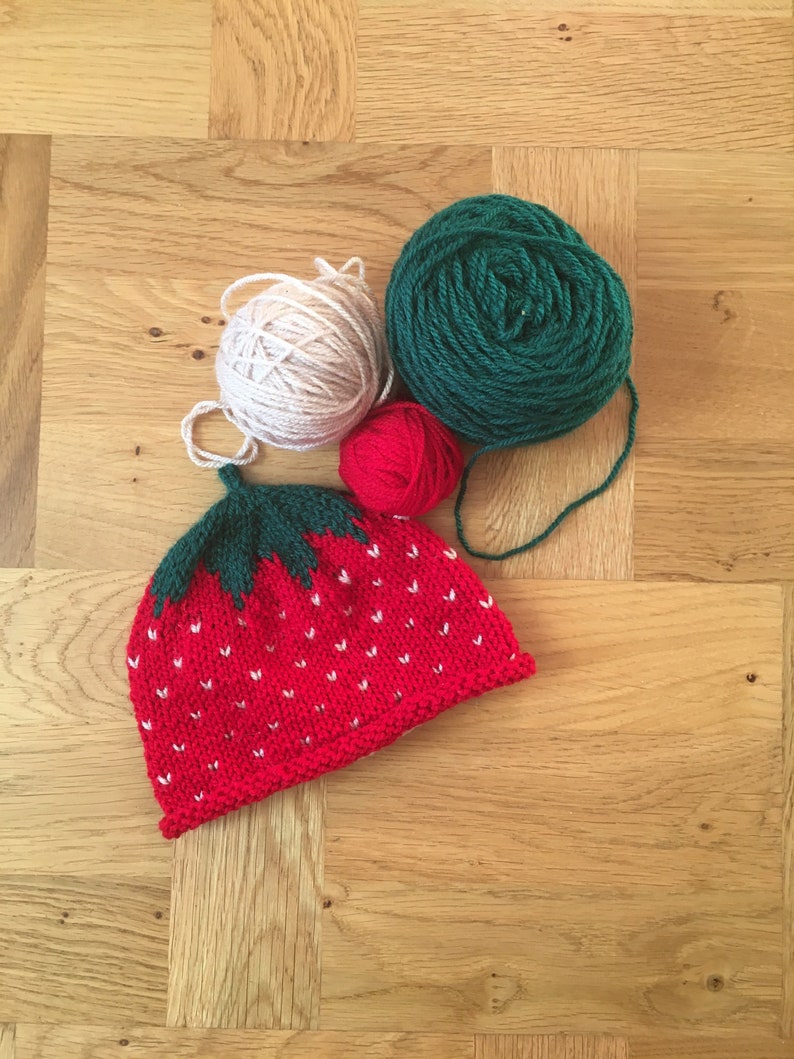 Strawberry Baby Hat Knitting Pattern
