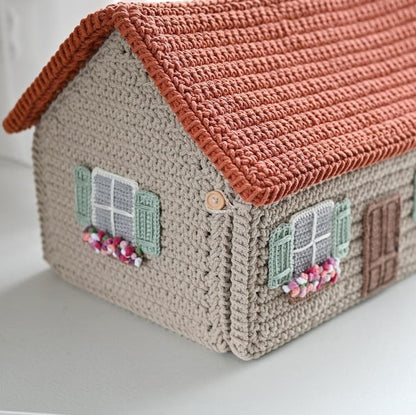 Crochet house basket PATTERN