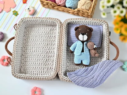 Bear in a suitcase crochet pattern