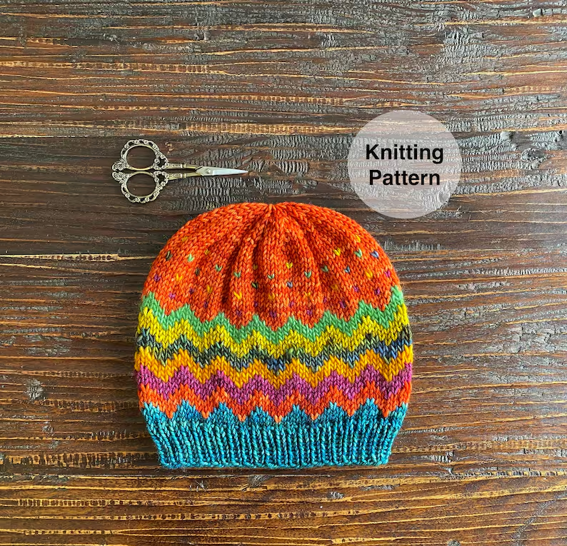 Scraptacular Extra Lite Beanie Knitting Pattern