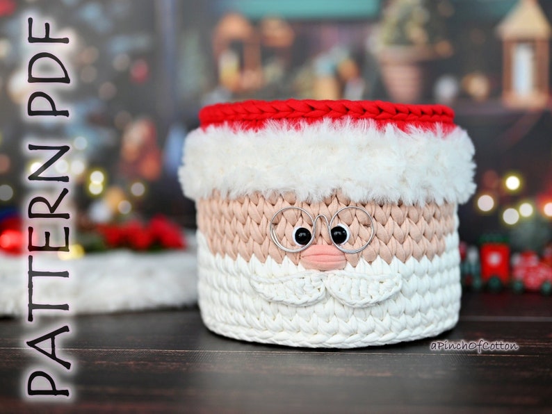 Santa Claus basket crochet PATTERN