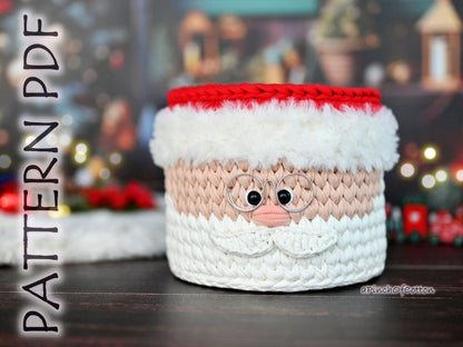 Santa Claus basket crochet PATTERN