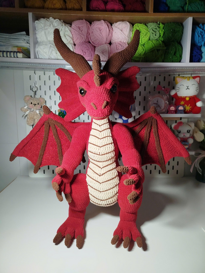 Red Dragon Amigurumi Crochet Pattern