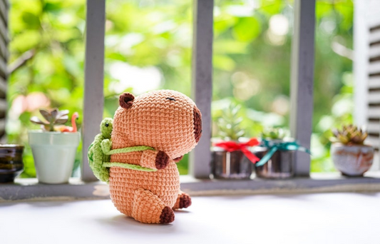 Capybara With Turtle Backpack Plushies Crochet Pattern
