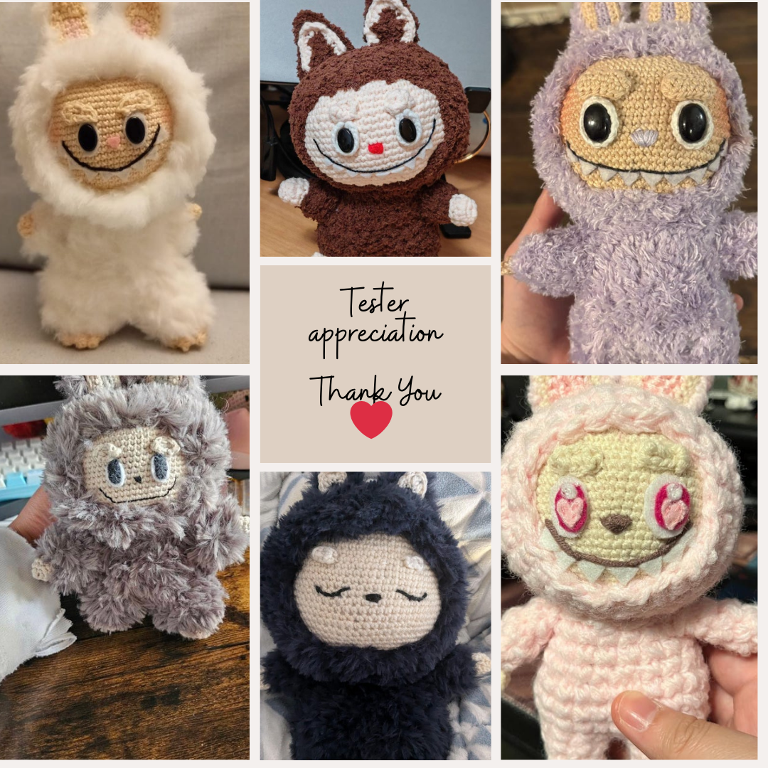 Labubu Amigurumi Crochet Pattern (PDF)